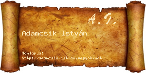 Adamcsik István névjegykártya