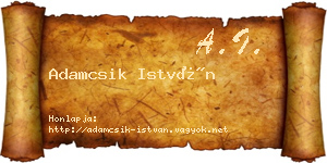 Adamcsik István névjegykártya